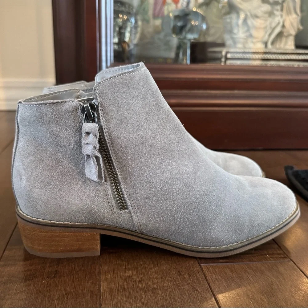 Blondo Gray Liam Waterproof Suede Leather Ankle Boots - Picture 8 of 16